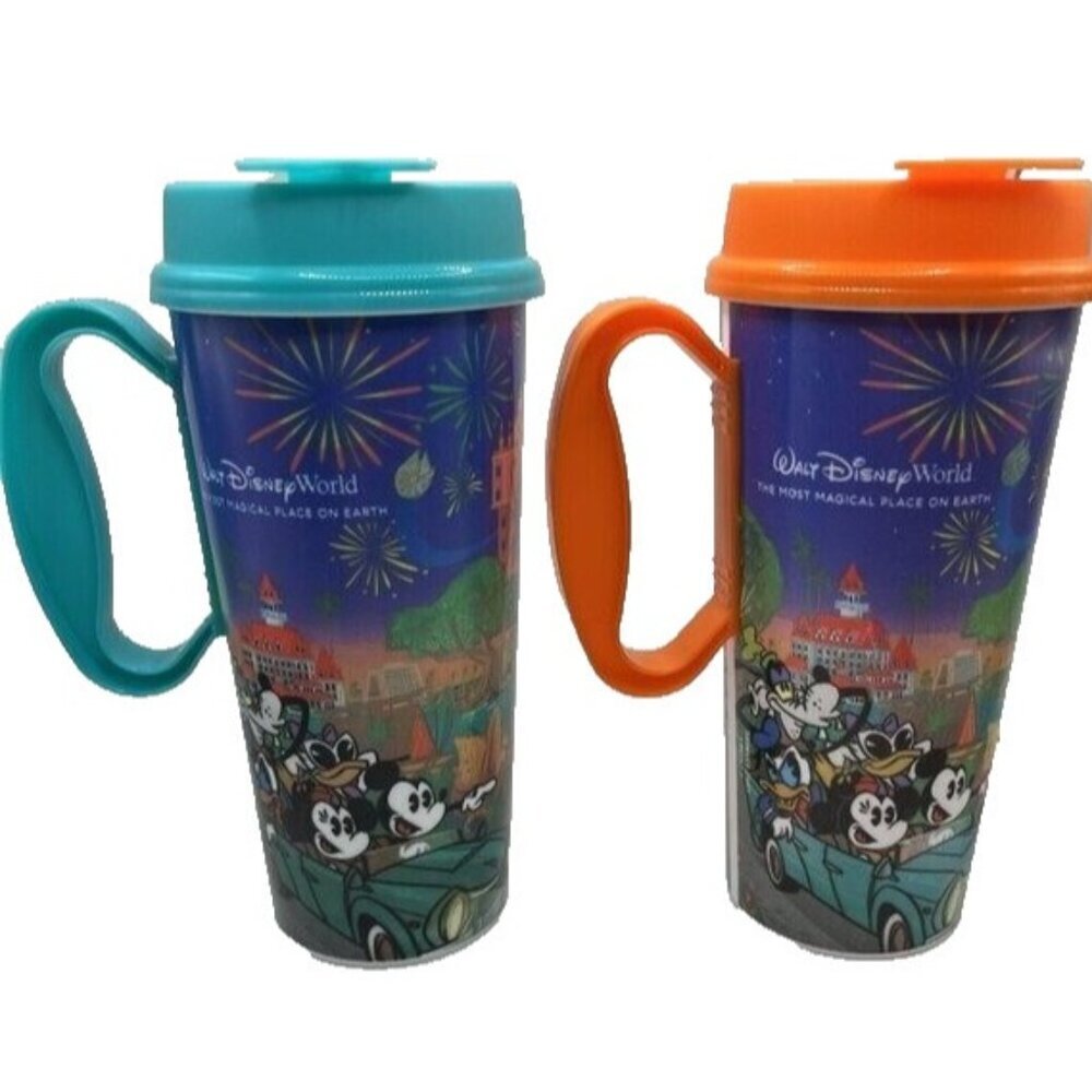 Set of 2 Walt Disney World Resort Reusable Mug Mickey & Friends 4 Parks 2024